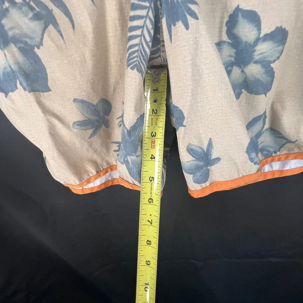 Hurley Mens Board Shorts Tan Orange Blue Floral Tropical Swim Trunks Size 34
